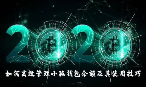 如何高效管理小狐钱包余额及其使用技巧